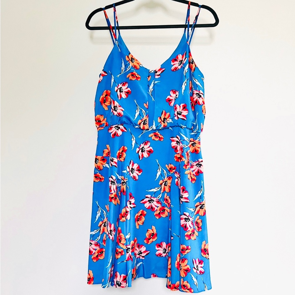 CeCe by Cynthia Steffe 8 Blue Lotus Fitted A-Line Dress